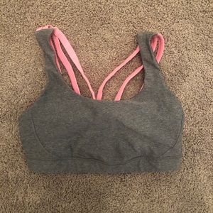 Lululemon Grey and Coral Energy Bra